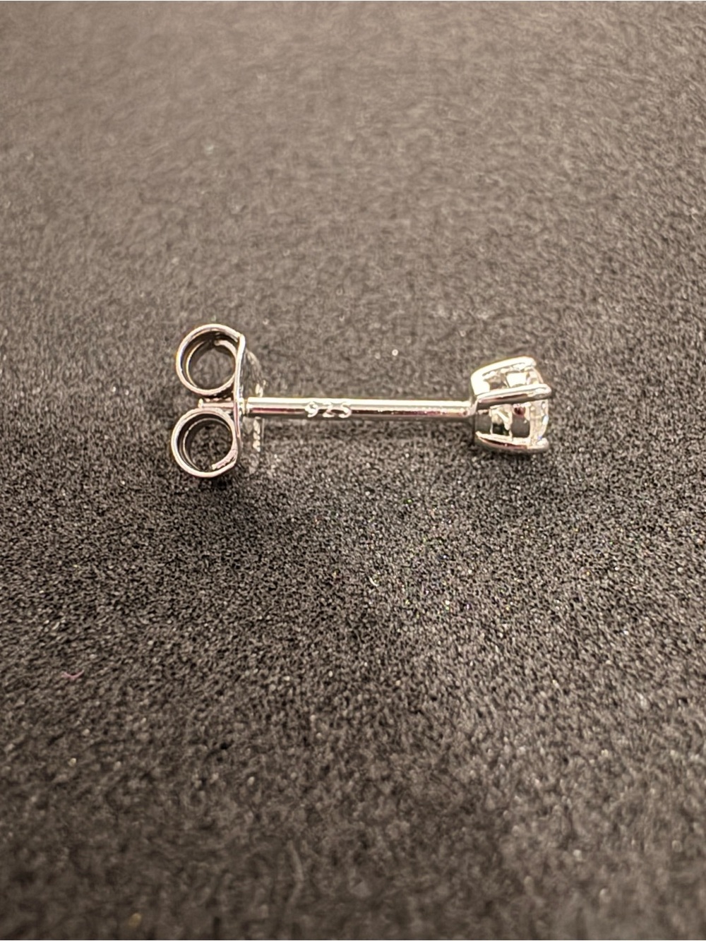Moissanite .25CTW Sterling Silver Push Back 3MM Stud Earrings - Picture 4 of 6